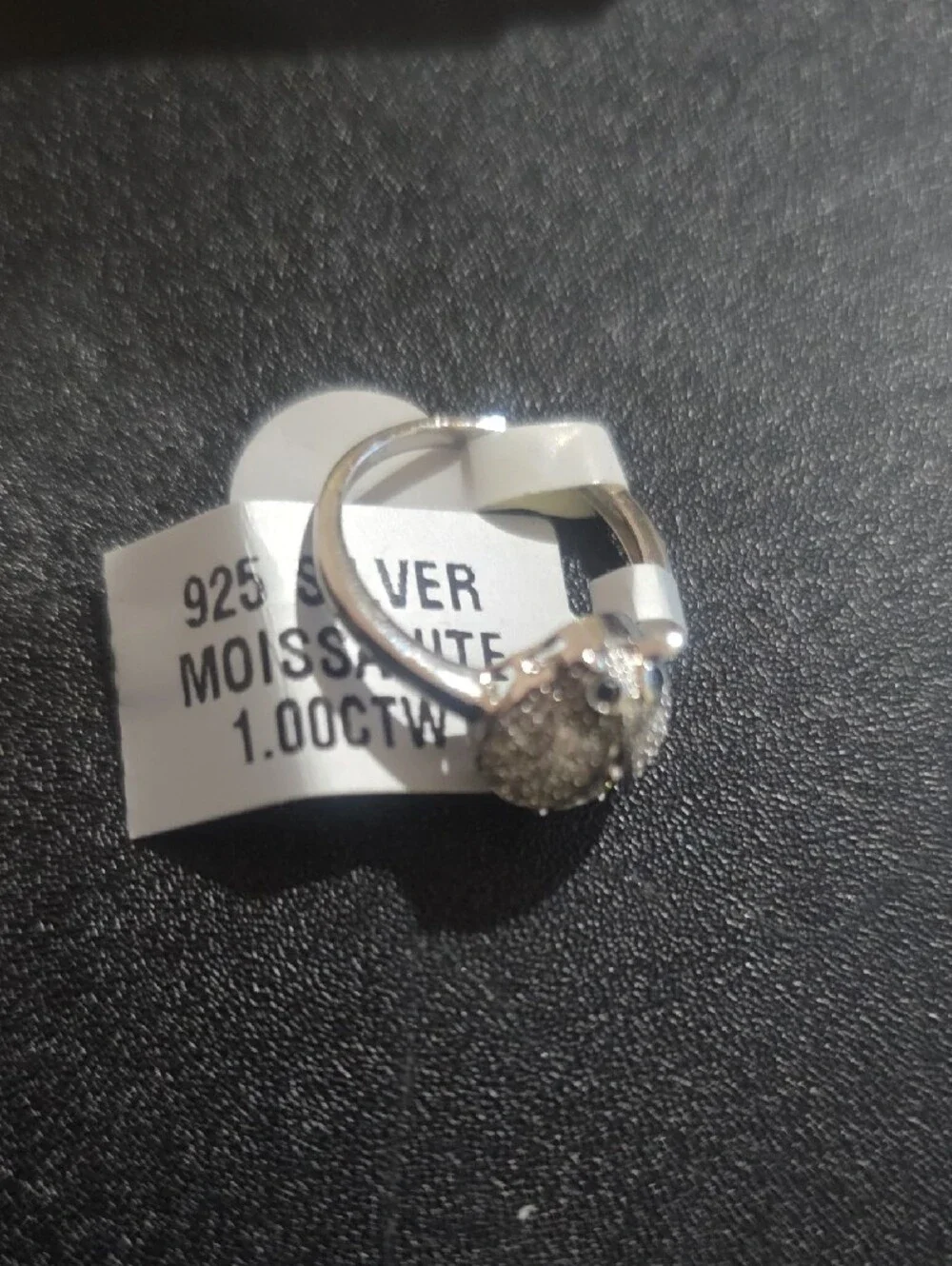 1ctw Mossinite Ladybug 925 Sterling Silver Ring - Size 6